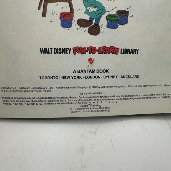 Walt Disney Alphabet A-Z Volume 1 Hardcover 1983 Bantam Books Childrens Book - Picture 5 of 5